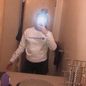 White Champion Crewneck Sz S